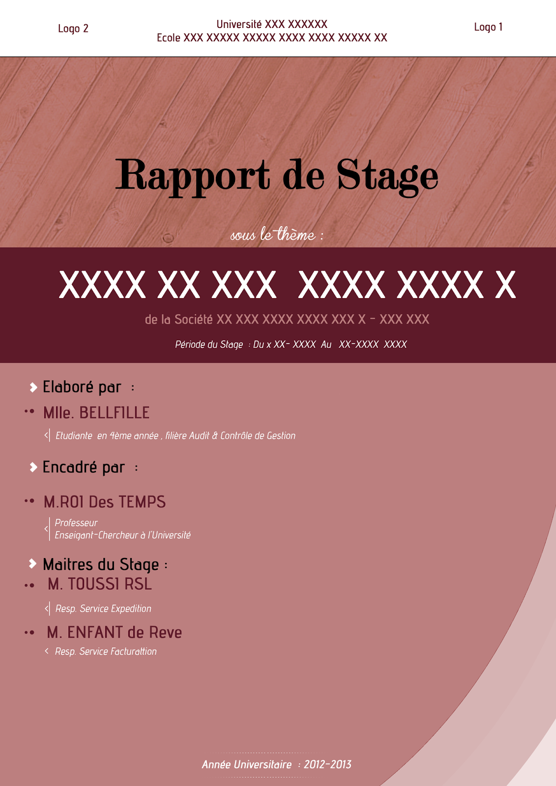 Exemple Page De Garde Rapport De Stage Joy Studio Design Gallery My
